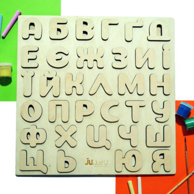 Деревянная азбука с объемными буквами